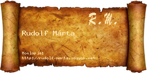 Rudolf Márta névjegykártya